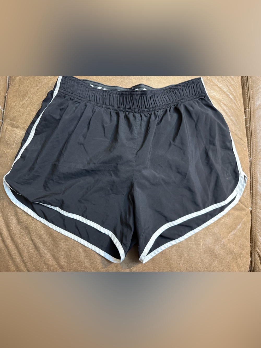 VSX Black Athletic Shorts with White Trim
